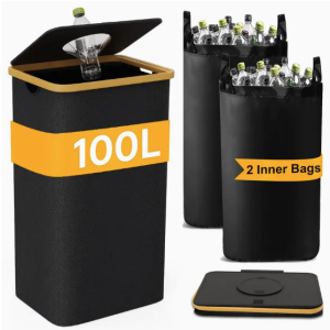 Kast konteineritega, kahe korduvkasutatava kotiga, 100 L