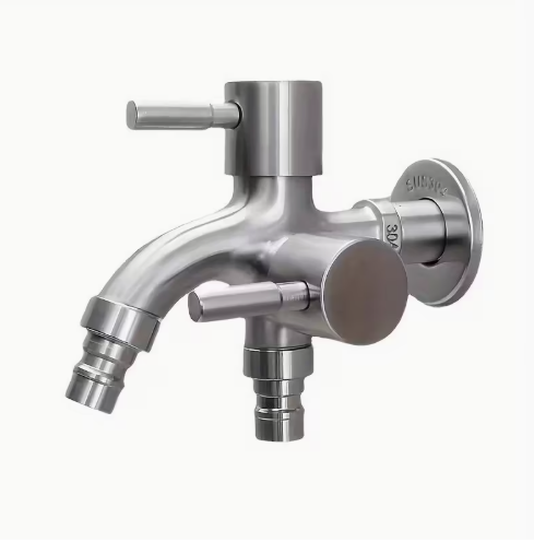 Topelt väliskraan eraldi, mugavalt reguleeritavate ventiilidega