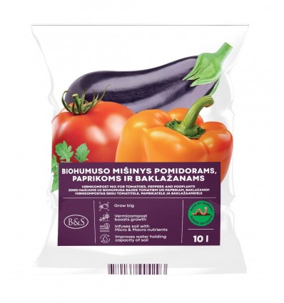 MULLASEGU BIOHUMUSE BAASIL TOMATITELE, PAPRIKADELE JA BAKLAŽAANIDELE 10 L.